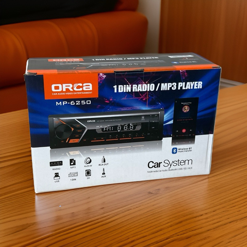 head unit Single din ORCA Tape Mobil Mp3 Bluetooth USB ORCA MP-6250 NEW