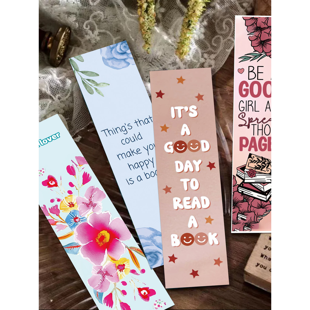 

30PCS Reading bookmarks Simple literary pages Book annotated notebook pages Clip students creative gifts with paper cards