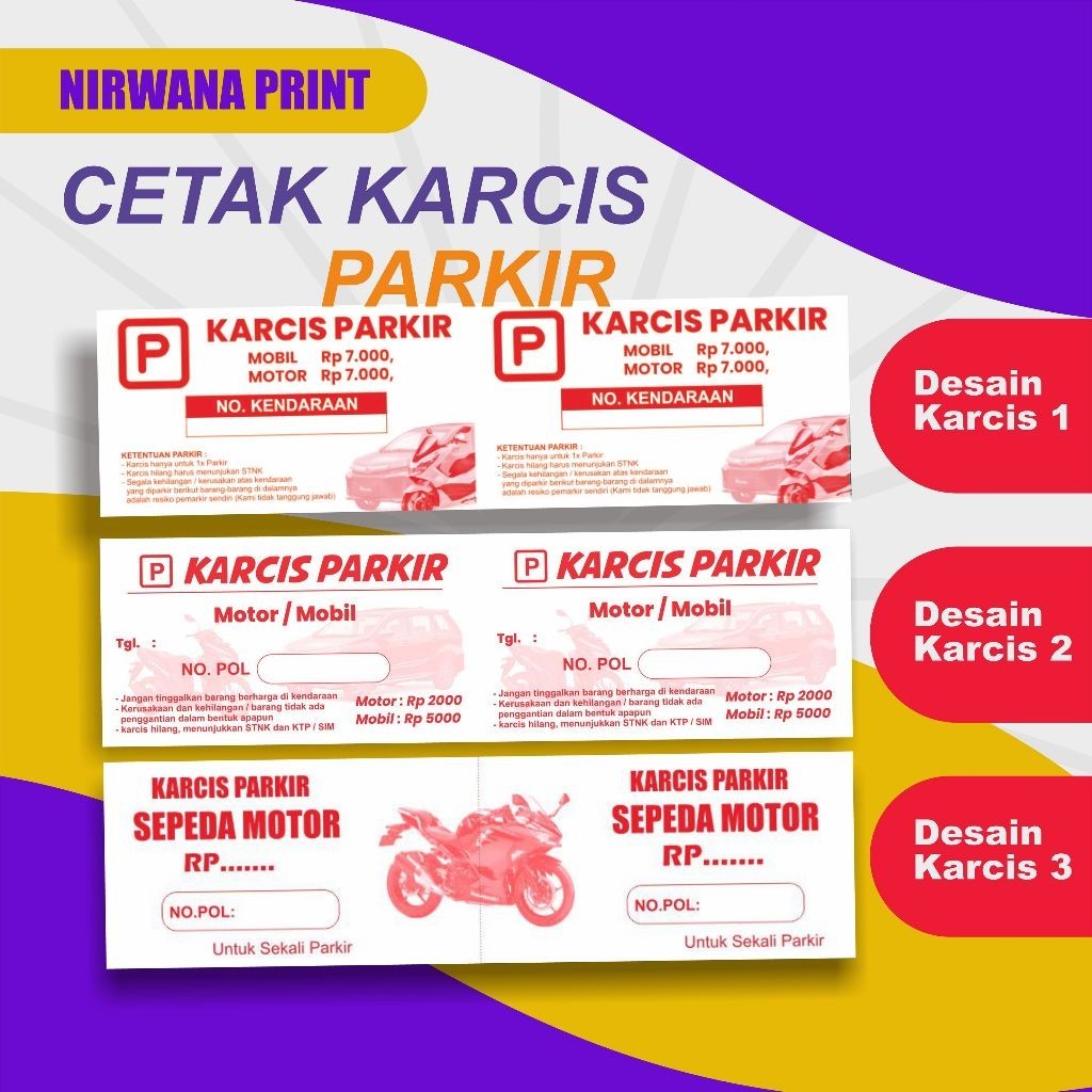 

COD Cetak Karcis Parkir Custom Free Desain Murah