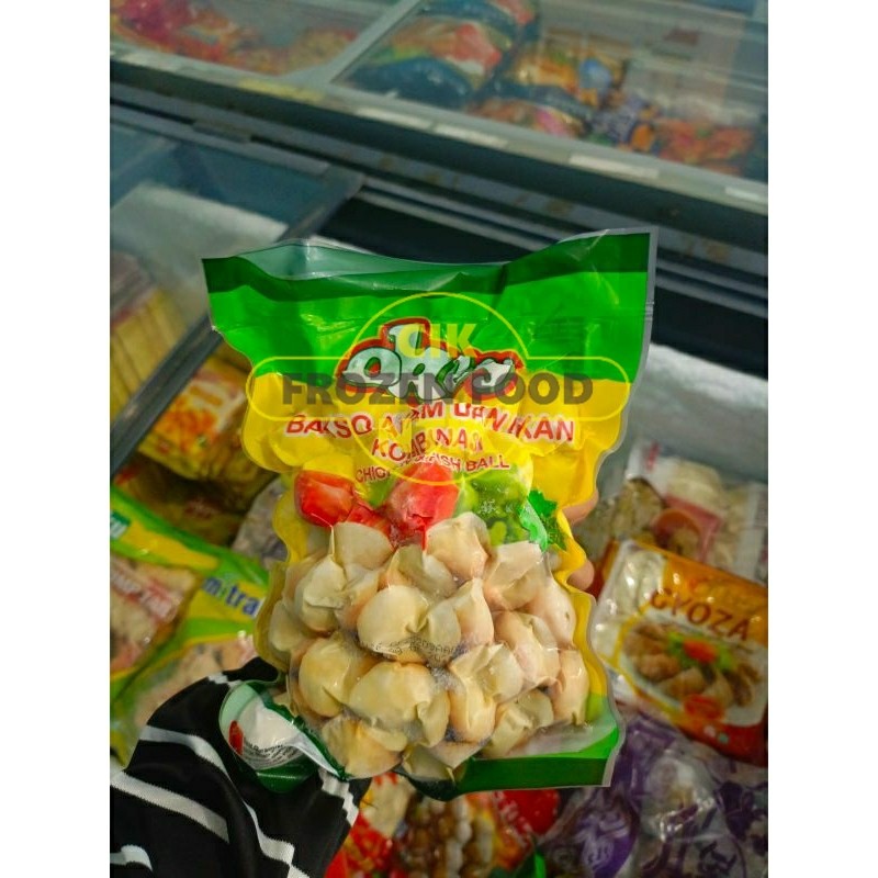 

Okey Bakso Ayam 500g Frozen food cik ntik Jambi cemilan jajanan seblak korea jepang