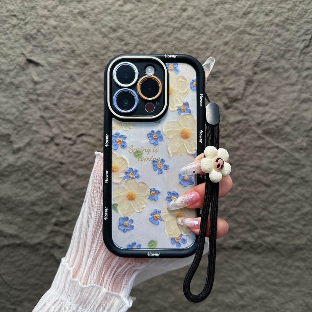 Case Hp Iphone 11 Pro Max Xs Xr 12 13 14 15 Plus Gaya Korea Jepang flower lucu