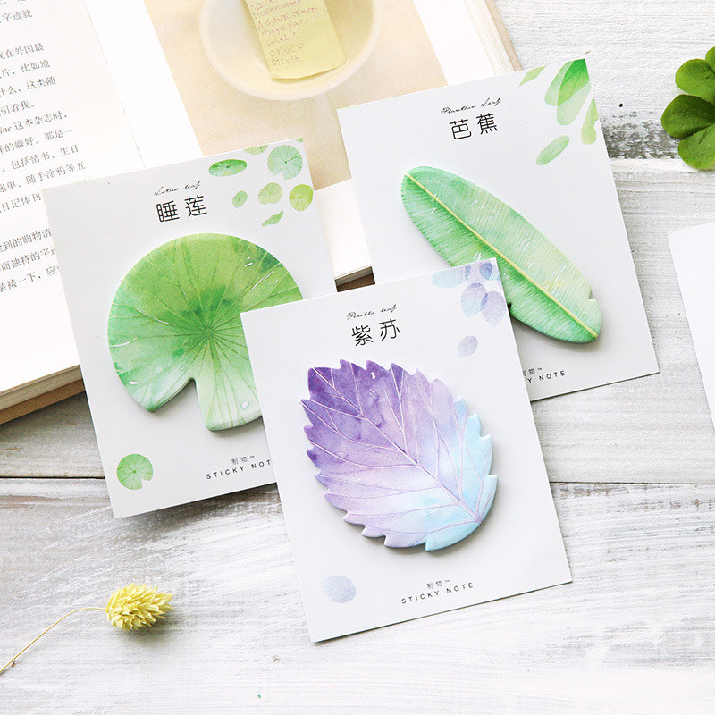 

1pcs Leaf Collection Memo Pad Green Plant Maple Sticky Notes Post Marker It Index Diary Stickers Office School F005