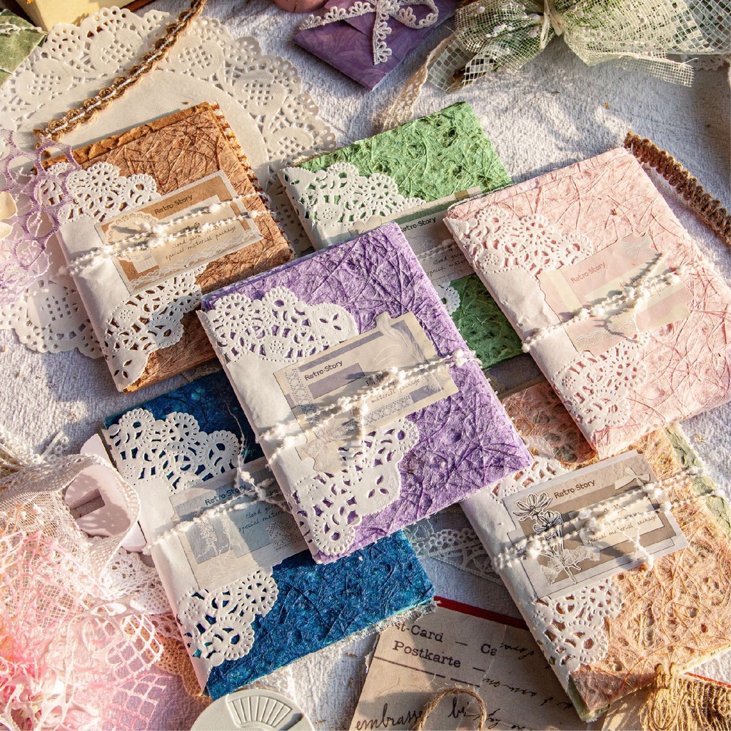 

Card Lover 16 Pcs [Hollow Mesh Series] Lovely Journal Material Paper Multiple Materials Deco Paper Scrapbooking Scrapbook Kit