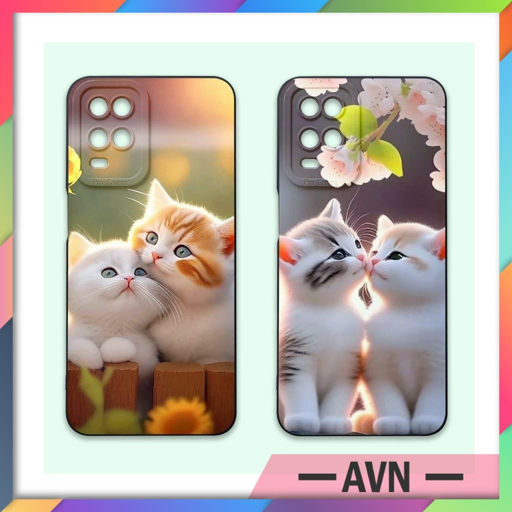 Casing Oppo A54 A33 A16 A53 Motif Kucing - Softcase Gambar Meow - Case Cover Silikon Tpu