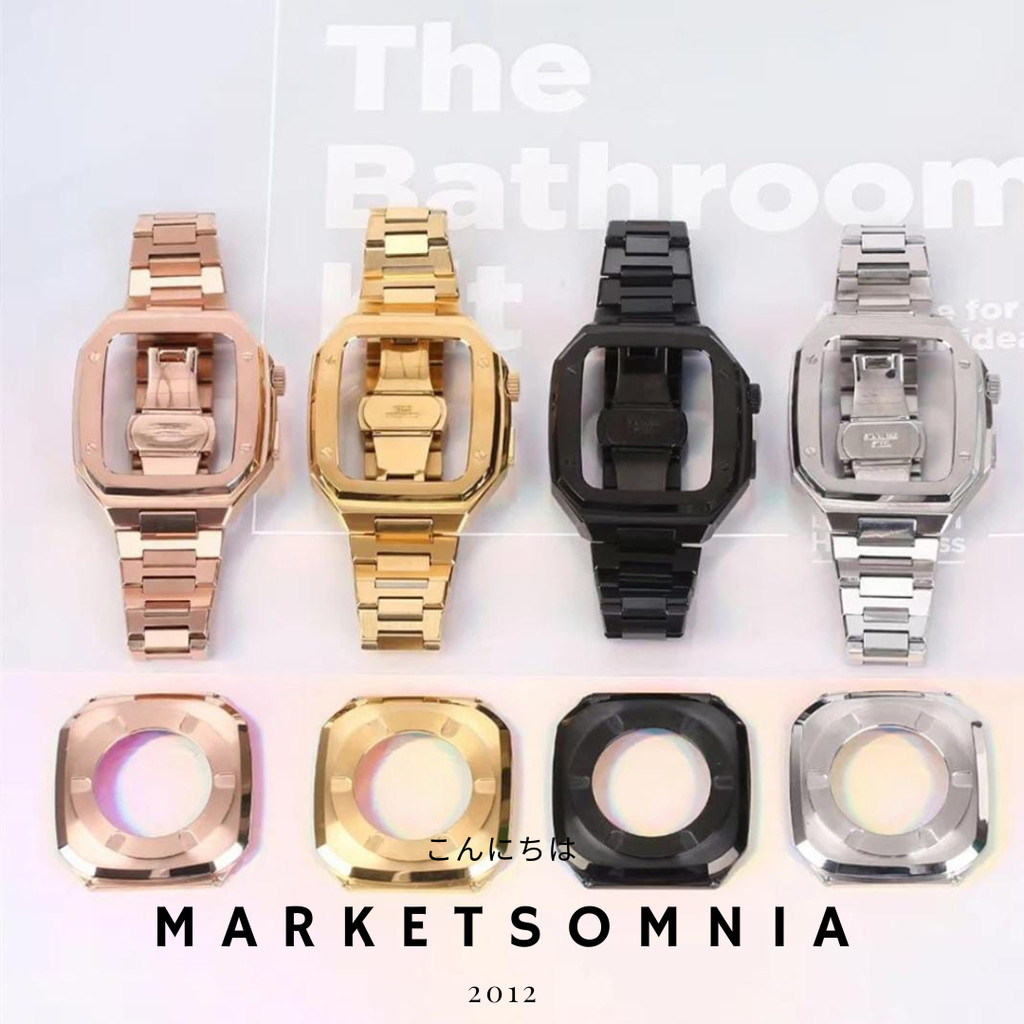 Strap Case Bumper Stainless Steel 316L Apple Watch 45mm 44mm iWatch Series 7 6 5 4 3 2 1