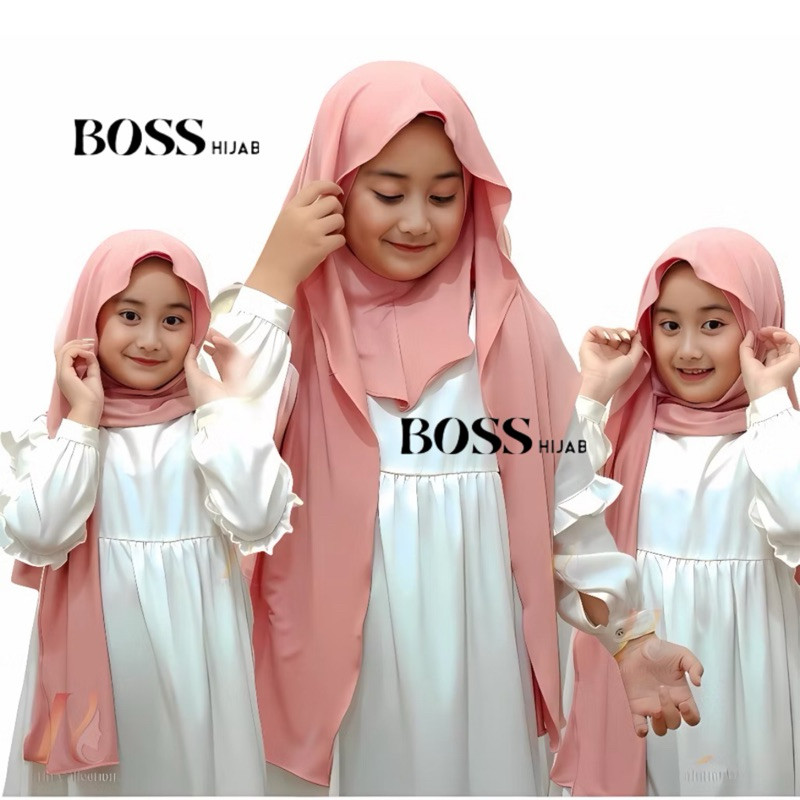 PASHMINA INSTAN INNER JERSEY OVAL NUTUP LEHER ANAK REMAJA 2in1  5-12th / hijab anak SD  Remaja tangg