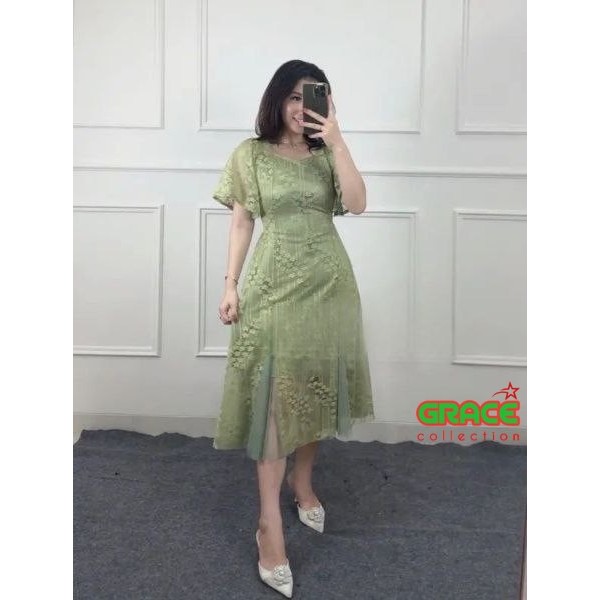 REAL Dress Brukat Natal Mewah Cheva SIZE M-XL 4WARNA / Pakaian Wanita Natal / Christmas Edition 2024