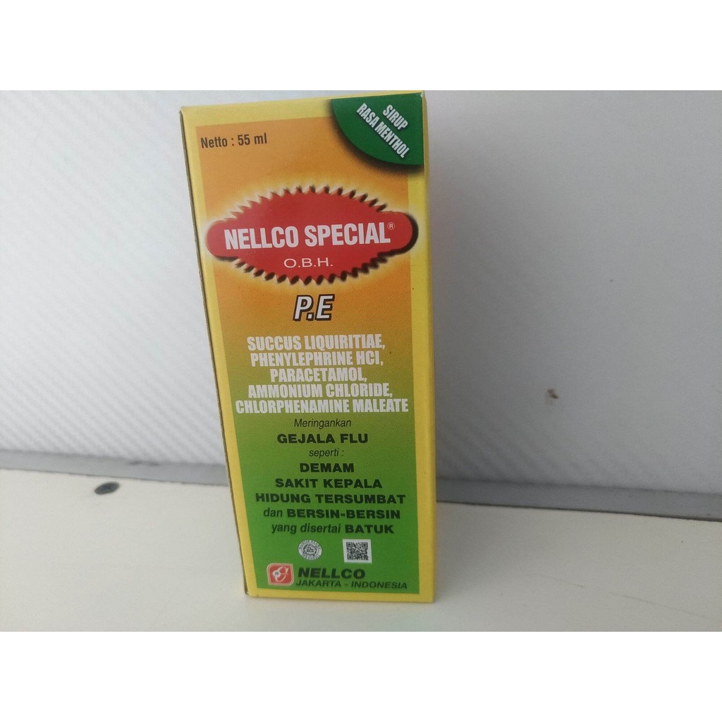 nelco nellco spesial OBH PE sirup 55ml rasa menthol mentol obat batuk hitam dan pilek dewasa