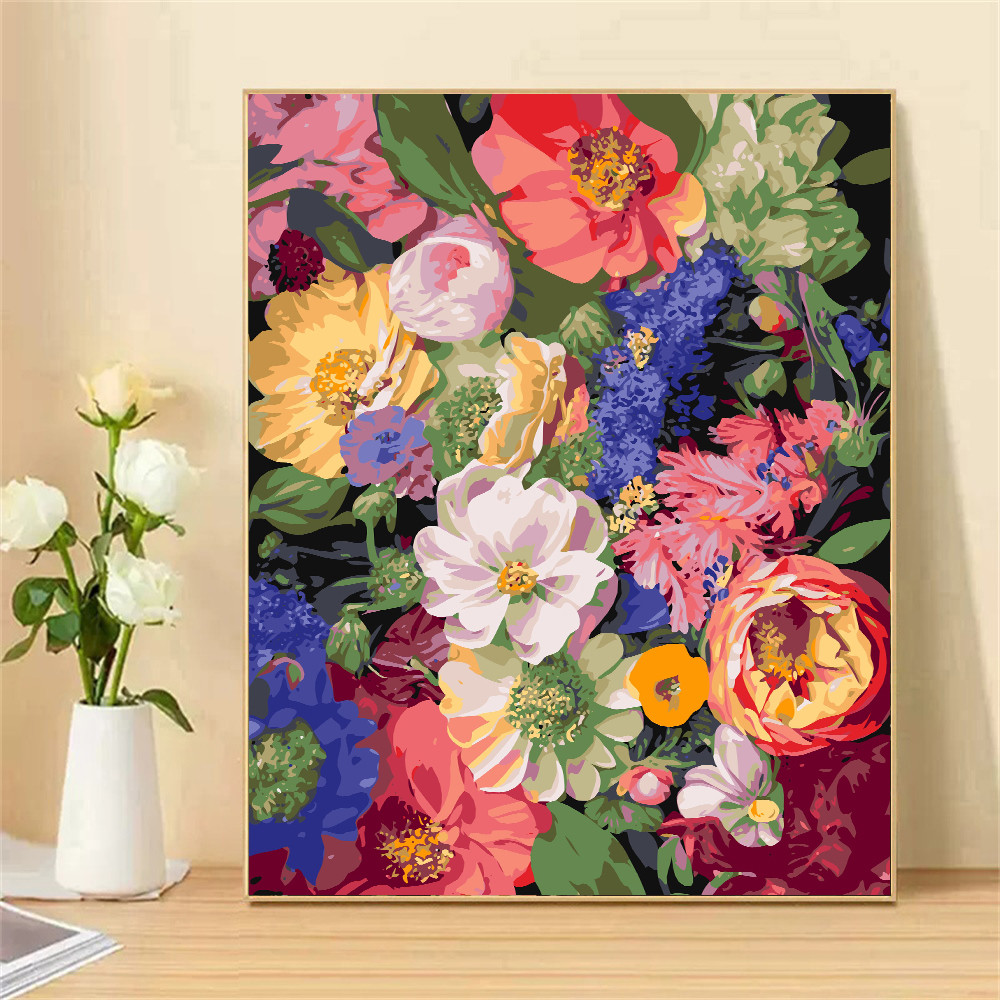 

Painting by Numbers For Adult Kit The Flowers Are In Full Bloom DIY Dropshipping Canvas Oil Paint by Number Home Decor