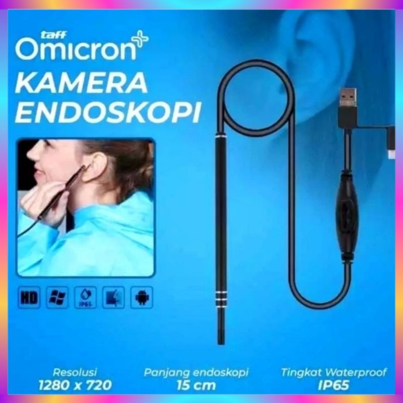 Pembersih Telinga Korek Kuping Kamera Endoskopi HD mrek Taffomicron Endoscope Usb & Tipe C