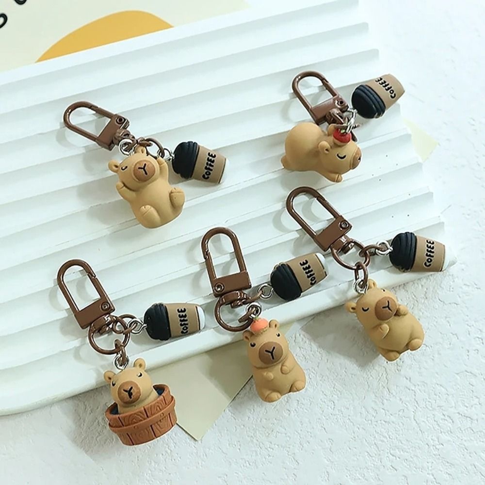 Resin Keychains Bag Charms Trinkets Phone Pendant Cartoon Capybara Car Key Ring Female Lady Girl
