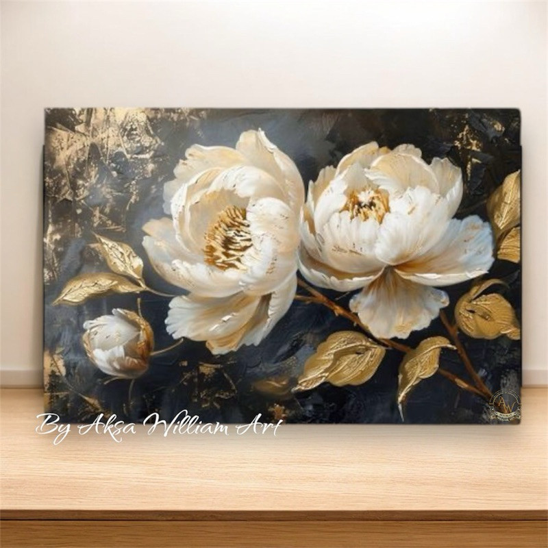 

lukisan bunga modern art painting