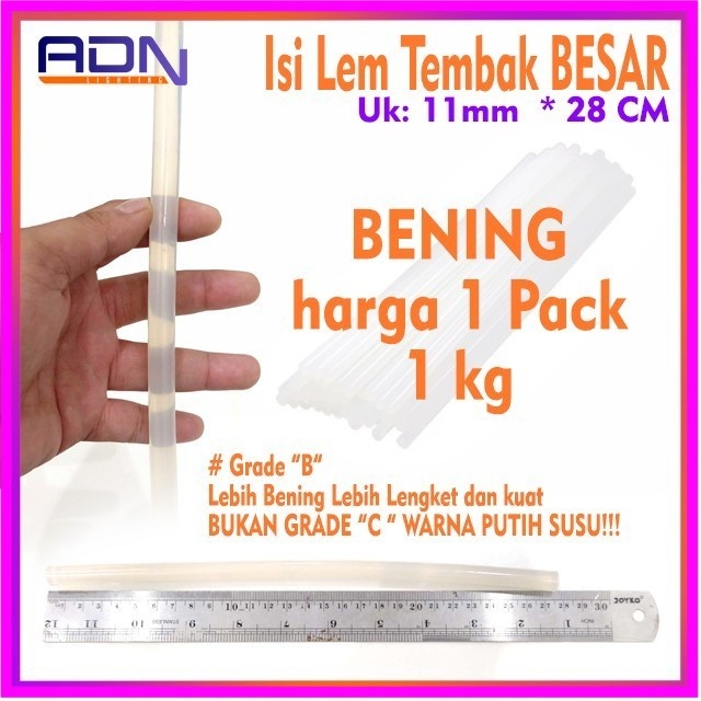 

1 kg Isi Refill Lem Tembak Bakar Glue Gun Stick Bening Besar 28cm 11mm