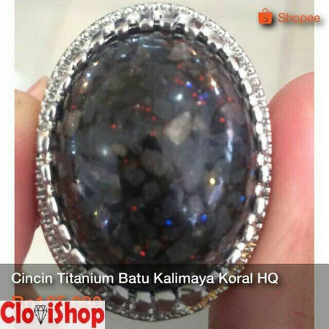 Cincin Titanium Batu Kalimaya Koral HQ