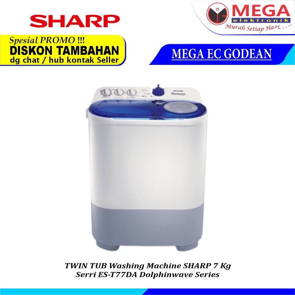 MESIN CUCI 2 TABUNG SHARP ES-T77DA / ES T77DA / EST77DA / ES T77 DA