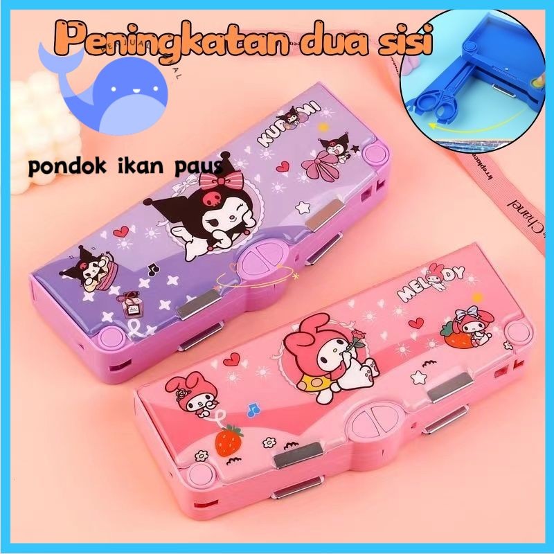 

【Pengiriman Jakarta】Pensil Pola Kartun Lapisan Ganda dengan Rautan Kapasitas / Tempat Pensil Multifungsi Motif Kuromi/Melodi