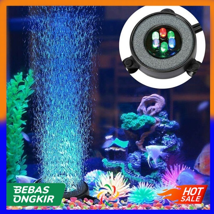 Lampu LED Akuarium Gelembung RGB Submersible Tank Light Bubble