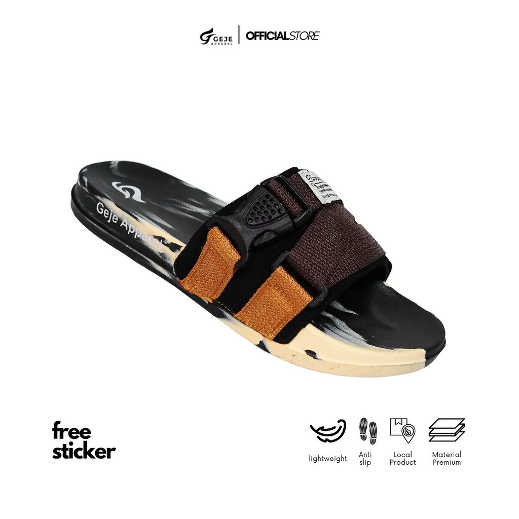 Geje Apparel - Sendal Slide Webbing Buckle Strap Cream