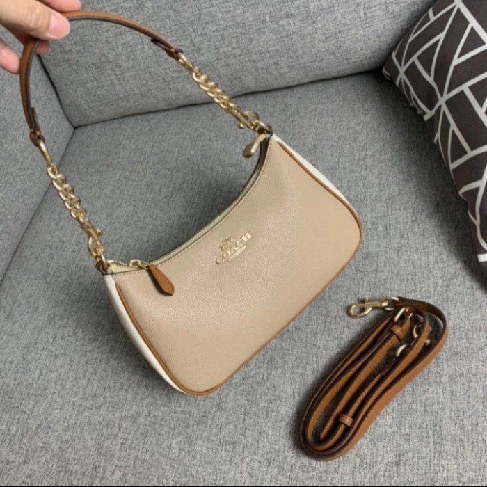 TAS CH CA173 Teri Shoulder Bag In Colorblock Sandy Beige Multi