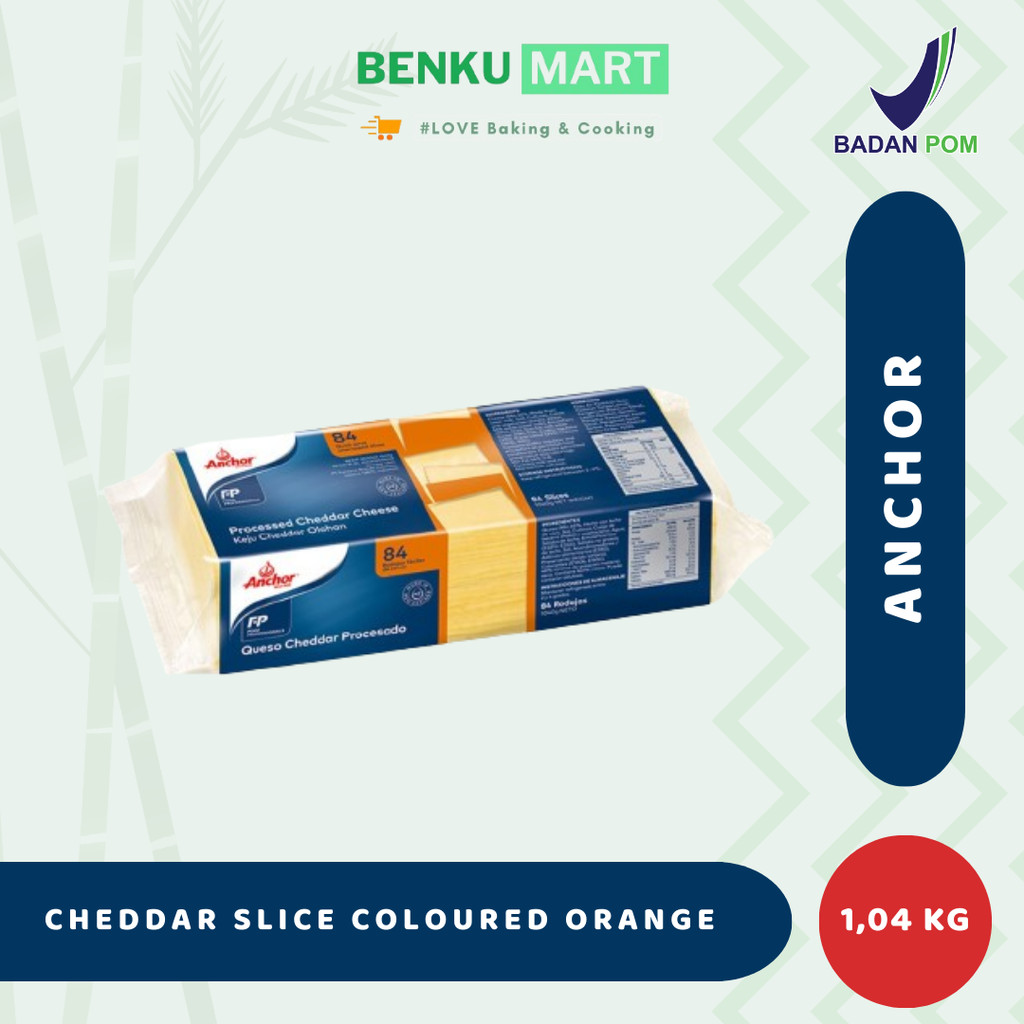 

Anchor Cheddar Cheese Slice Coloured Orange 1040 Gr | Irisan Keju Slice isi 84 lembar 1,04 Kg