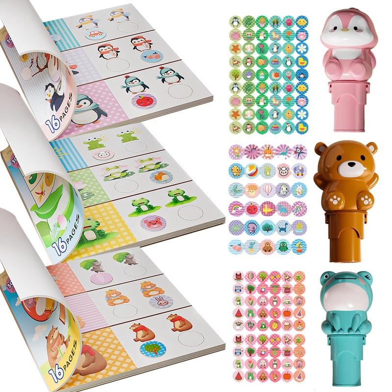 

Stamp Stickers For Kids Waterproof Sticker Books Set With Stamp Sticker And Stamper Arts Crafts Fidget Toy Collectible Creative