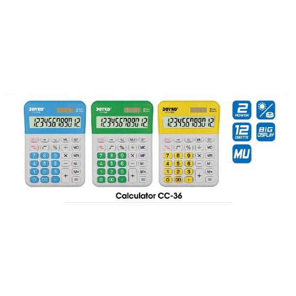 

Calculator Kalkulator Joyko Cc-36 12 Digits Check Correct
