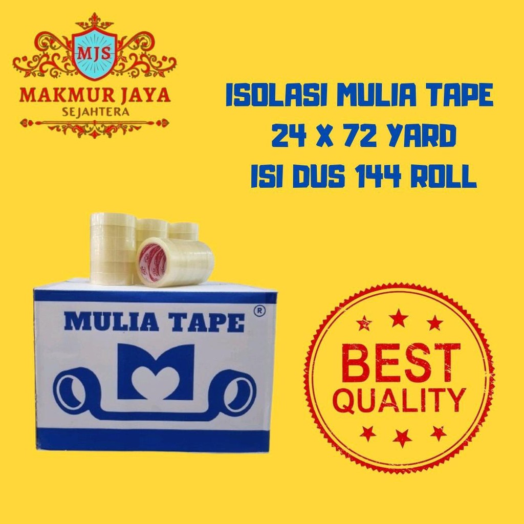 

Isolasi Mulia Tape 24 x 72 Yard (isi 144 Roll)