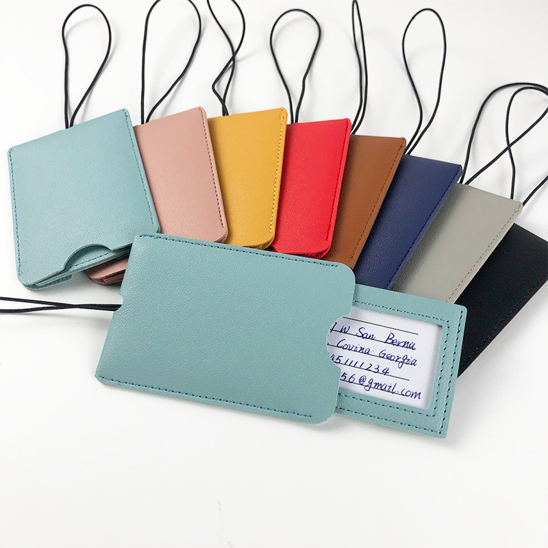 

PU Leather Suitcase Luggage Tag Pendant Handbag Multi-colour Concealed Pull-out Portable Travel Accessories Name ID Address Tag
