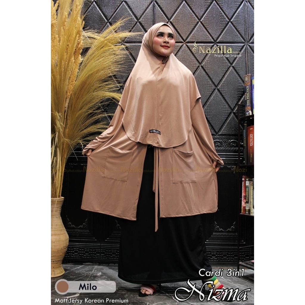 ✨LARIS✨ -New Cardi 3 in 1 Nizma by Nazilla Cardigan Jilbab - Maroon