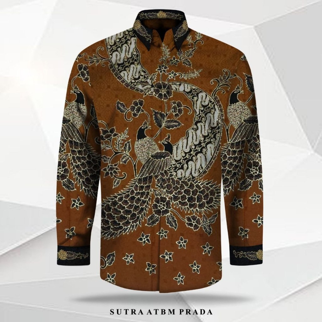 Kain Kemeja Batik Tulis Sutra Atbm Baron Prada emas batik exclusive Kemeja Pria ex-90 original-4356