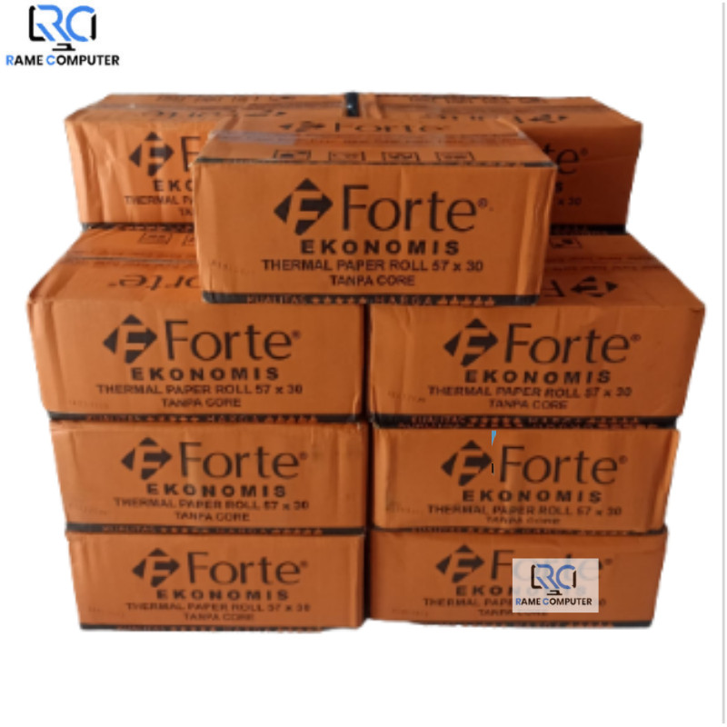 

1 box 100 roll Kertas Thermal 57X30 Forte Struk kasir printer 58mm