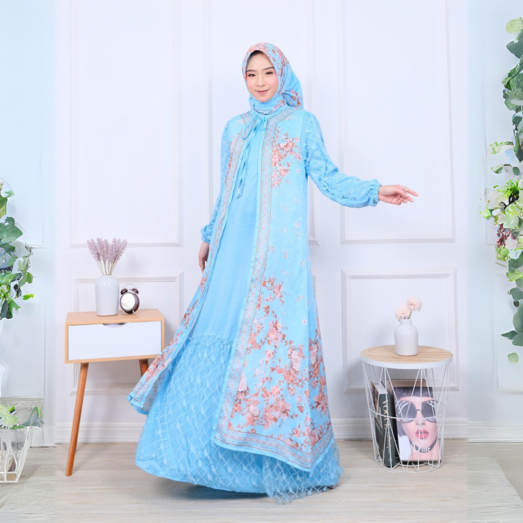 ALCAVELLA FASHION - FLORIA Dress Terlaris | Gamis Wanita Best Seller   - Dress Muslim  Gamis Terbaru