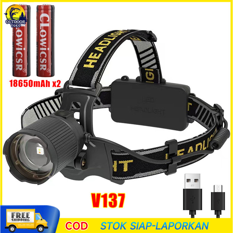 Stok Baru Senter Kepala LED/senter lampu depan LED/Zoom Headlamp/senter lampu depan sensor/Lampu
