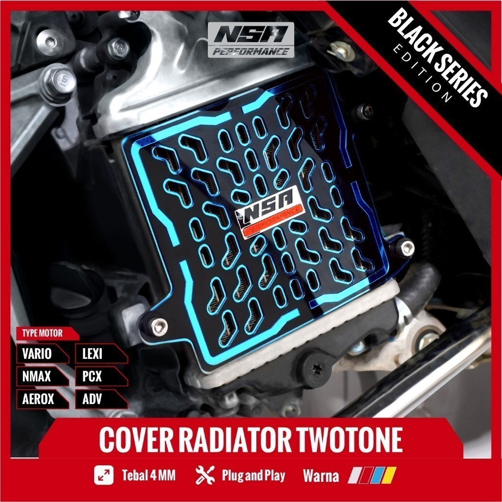 NSA COVER RADIATOR BLACK SERIES VARIO PCX NMAX AEROX ADV LEXI STYLO NSA PERFORMANCE