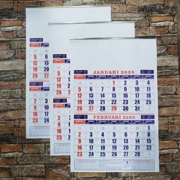 

Kalender Kerja Dwibulan (6 lembar) ukuran 32 x 48 cm tahun 2025