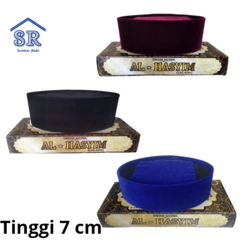 Peci Songkok Hitam, Merah Maroon, Biru Pendek Tinggi 7 cm Kopyah Berkuwalitas