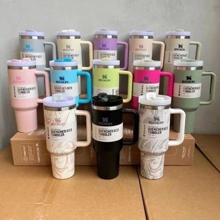 Tumbler/Tumbler Stainless Gagang/Tumbler Tumbler Thermos Insulated Dengan Sedotan Stainless