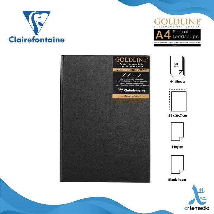 

TERLARIS! Buku Sketsa Clairefontaine A4 Goldline Hard Cover Sketchbook - PORTRAIT