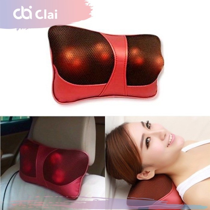 CLAI Bantal Pijat massage Siatsu Kursi Leher 8 Bola Infrared Rumah Mobil 2