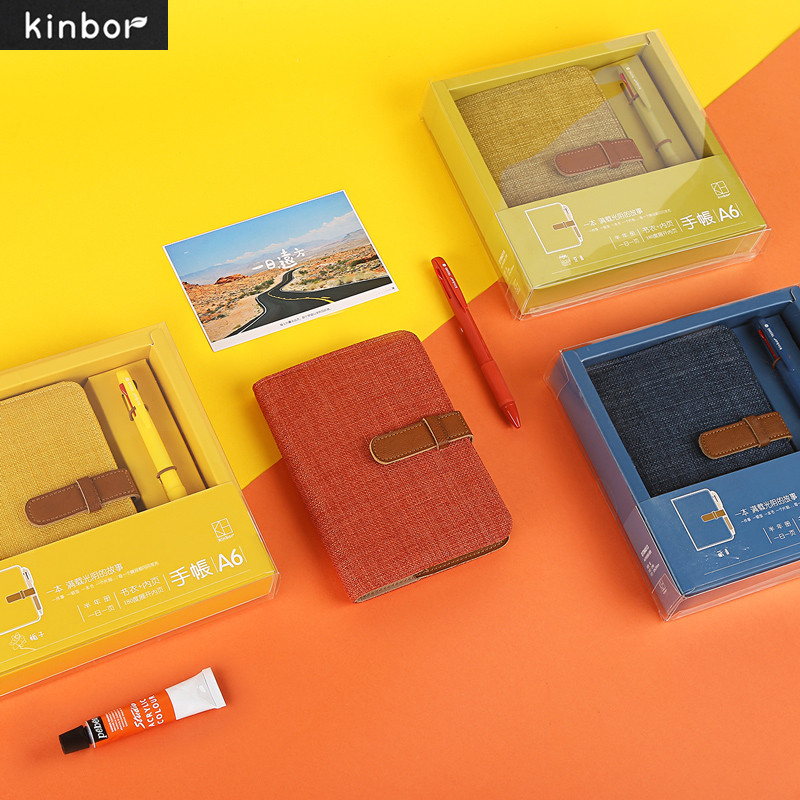 

Youpin Kinbor A6 Handbook Notebook with Multicolor 0.7MM Ballpoint Pen блокнот Travel Diary Business Office School Supplies