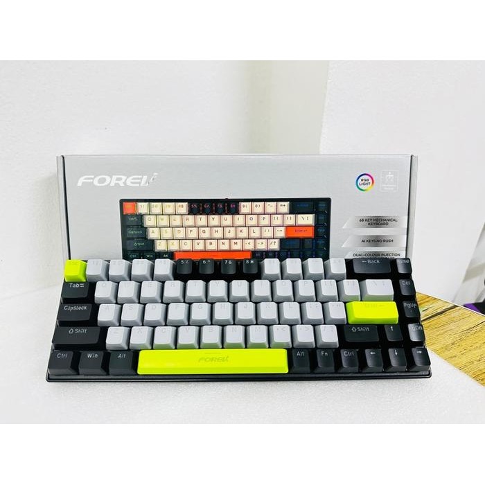 Keyboard Forev FV-Q68 68 Keys Keyboard RBG Lighting Mechanical Shaft Mechanical Keyboard Type-C Wire