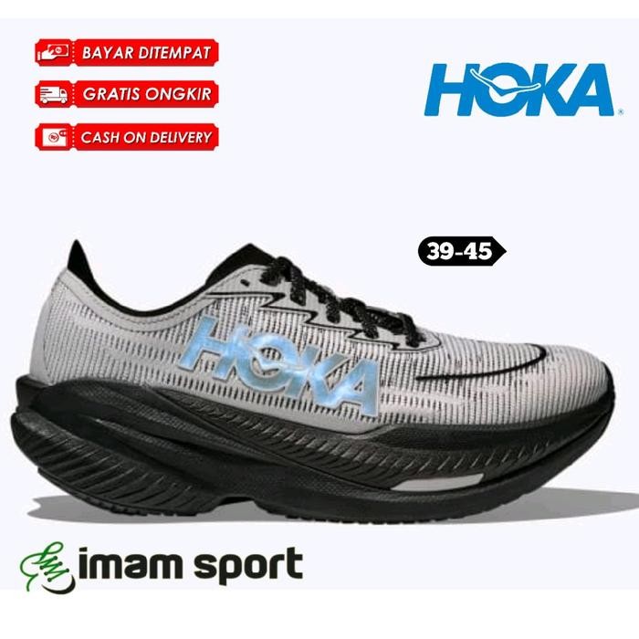 Sepatu Hoka One One Mach X2 Hoka Mach X 2 Black Stardust Running Shoes Mans Road Pria - Black Stardu