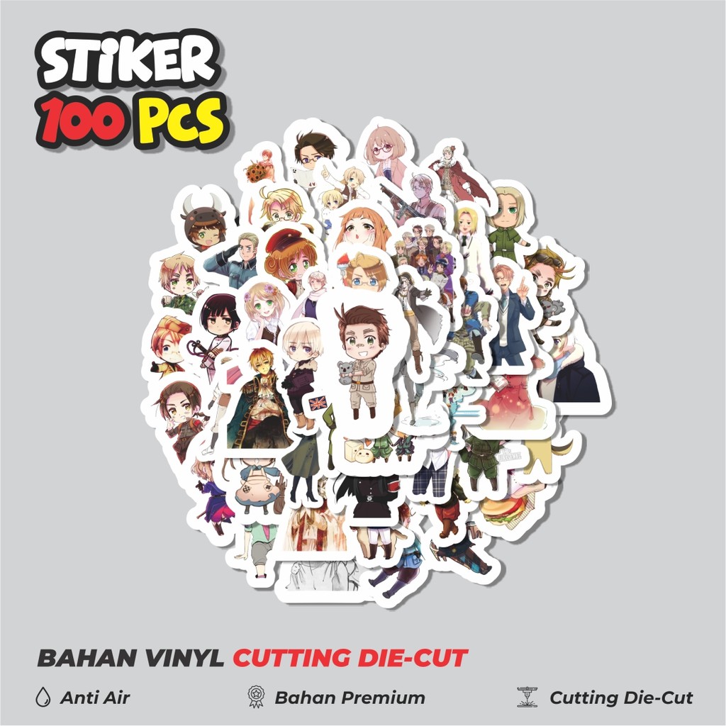 

Terbaru! 50 pcs Stiker Anime Hetalia: Axis Powers Dekorasi Lucu Kreatif untuk Notebook, Skateboard, HP