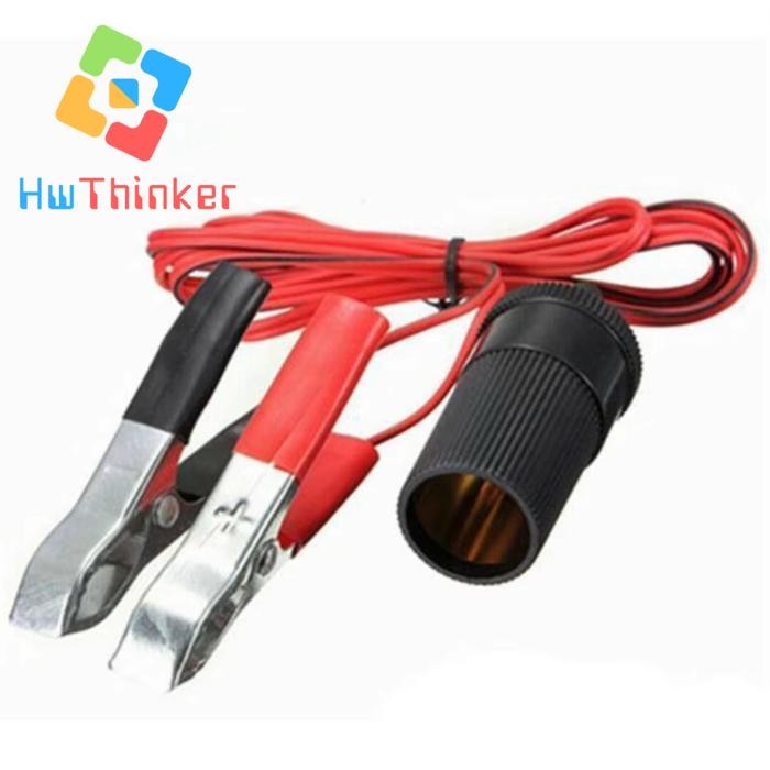 NEW.... Socket Female Penjepit Kabel Ekstensi Pemantik Rokok Mobil 12V Car Battery Terminal Clamp Cl