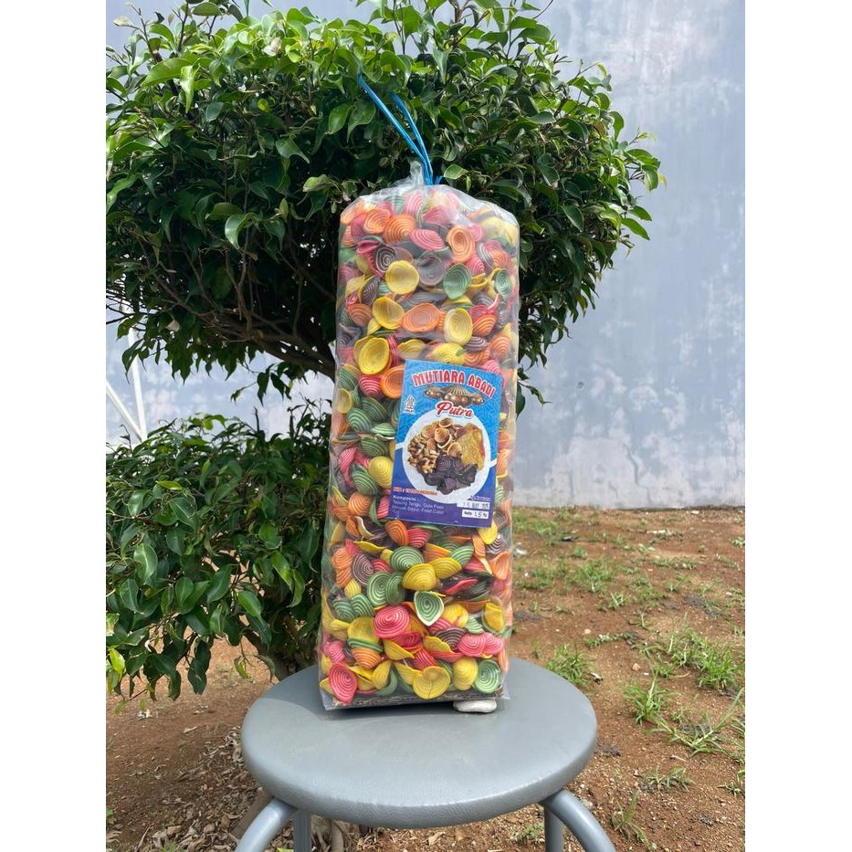 

Kripik Kue Kuping Gajah Rainbow 1KG - Mutiara Abadi Snack