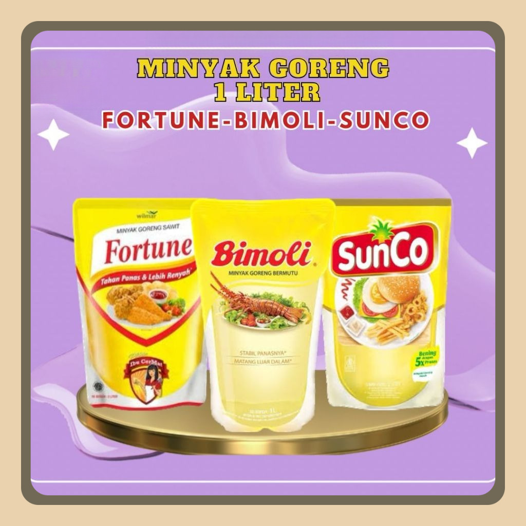 

️VIRGO️ Minyak Goreng 1 Liter Fortune - Bimoli - Sunco - Kemasan Refill Minyak Goreng