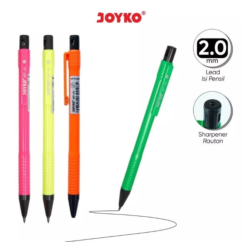 

Pensil Mekanik Joyko MP-49, MP-53 Pastel 2.0mm [1 Bh[ Mechanical Pencil 2.0mm DALINGSHOP