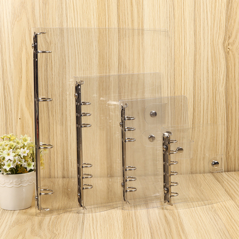 

A4/A5/A6/A7 Office Supplies Folder Plastic Transparent Binder Planner Loose Leaf Ring Notebook