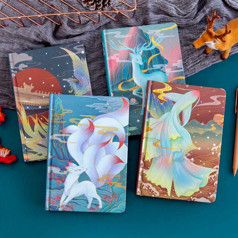 

Shanhaijing inese style retro wind hand book high-value fairy illustration color page notepad thickened student diary gift
