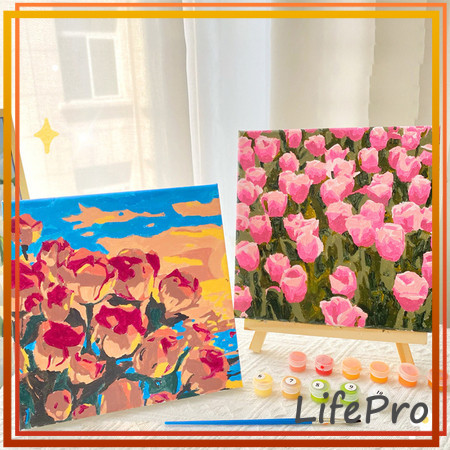 

Paint By Number 20x20cm Lukisan Kanvas DIY Digital Painting Kit With Alat Lukis Lengkap 1 Paket